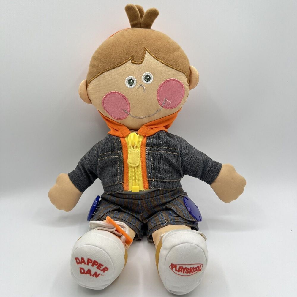Playskool Dapper Dan Learn to‎ Dress Teach Me Soft Plush Cloth Boy Doll 2009